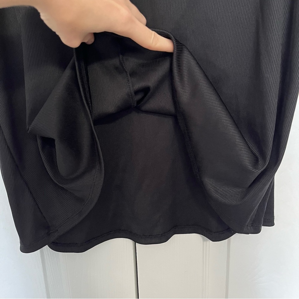 Cato size XL black ribbed tank with ribbons on shoulders - Picture 5 of 10